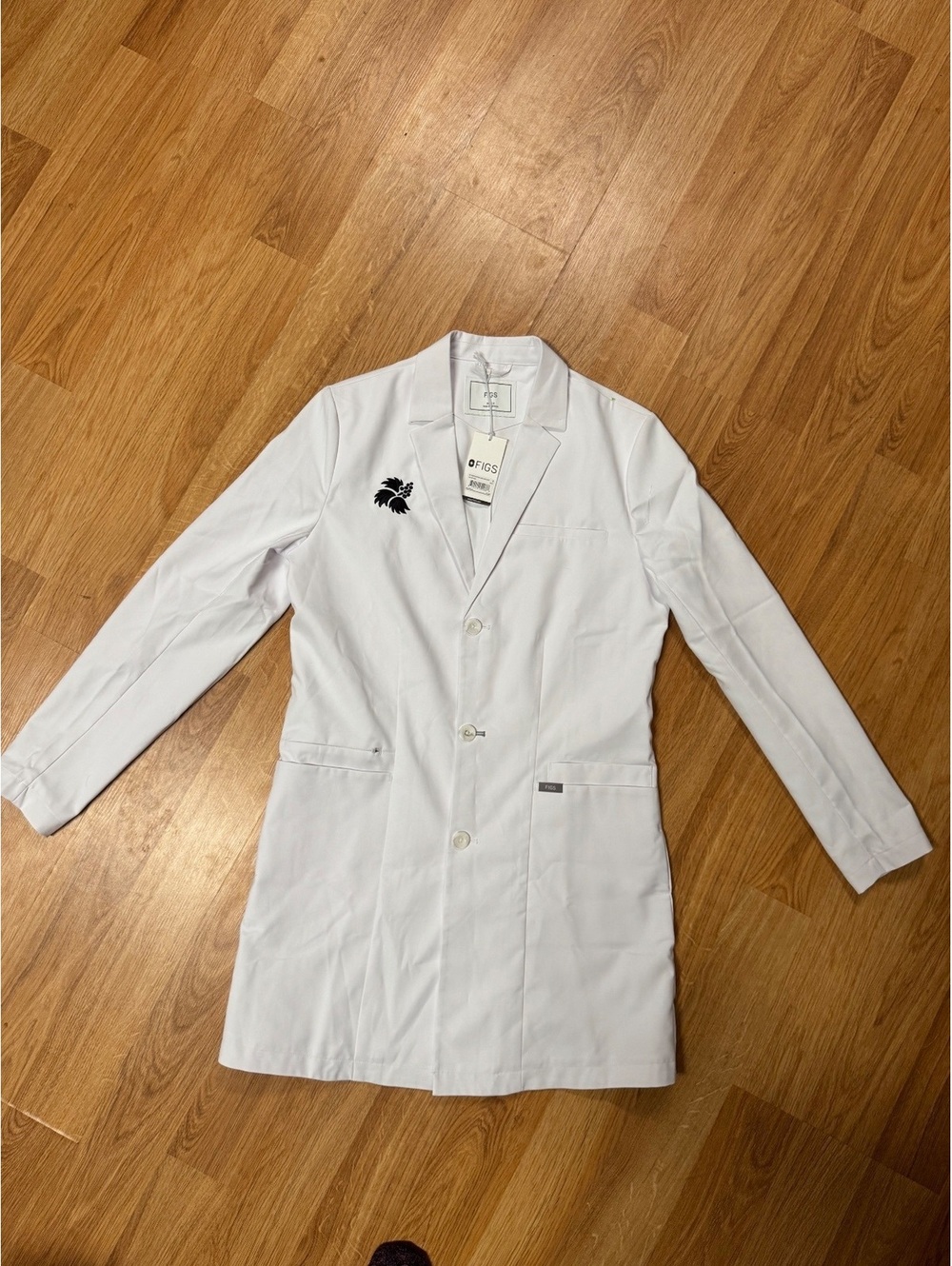 FIGS M3 Harlem Slim Long Lab Coat Size S White